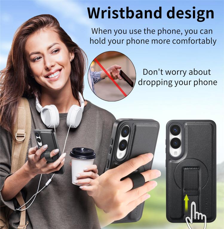 For Samsung Galaxy S25 Edge 5G CaseNeo Finger Grip Wristband MagSafe Back Phone Case