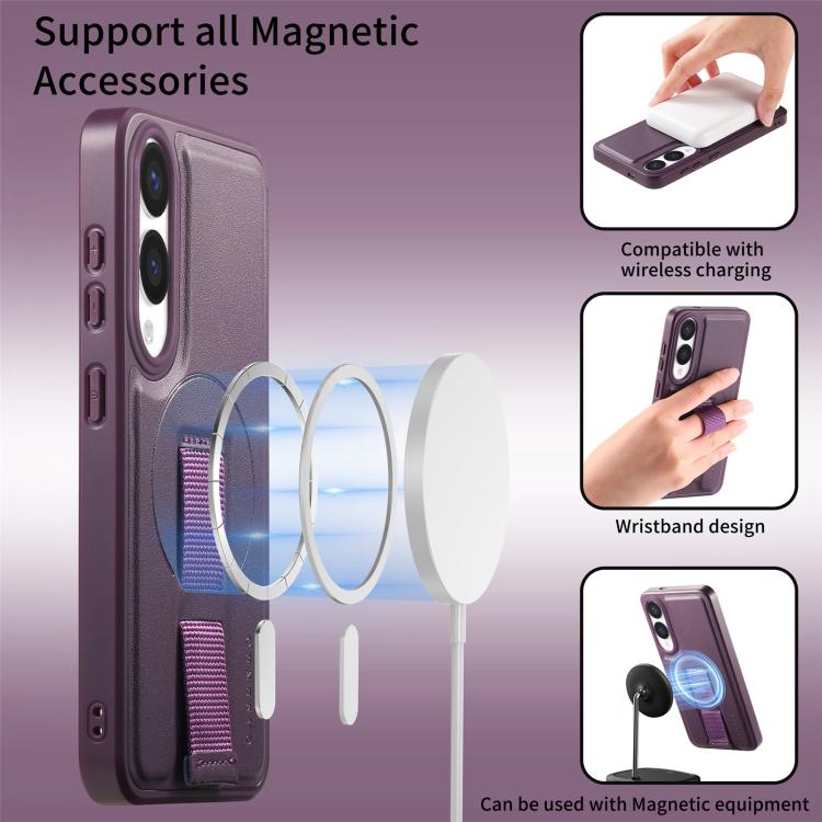 For Samsung Galaxy S25 Edge 5G CaseNeo Finger Grip Wristband MagSafe Back Phone Case