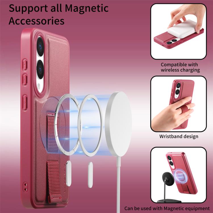 For Samsung Galaxy S25 Edge 5G CaseNeo Finger Grip Wristband MagSafe Back Phone Case