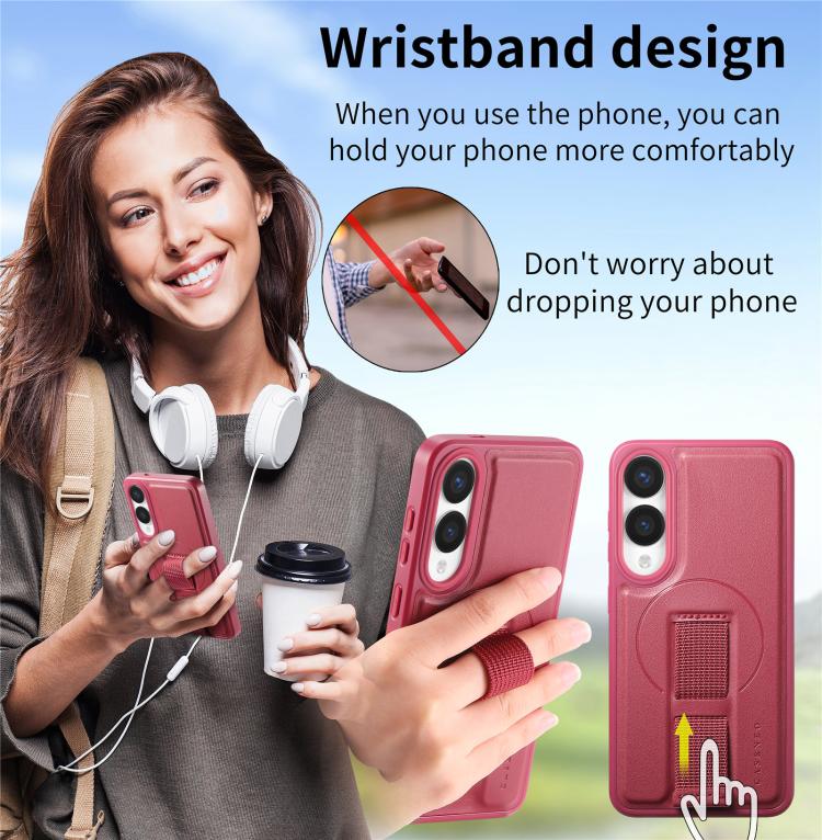 For Samsung Galaxy S25 Edge 5G CaseNeo Finger Grip Wristband MagSafe Back Phone Case