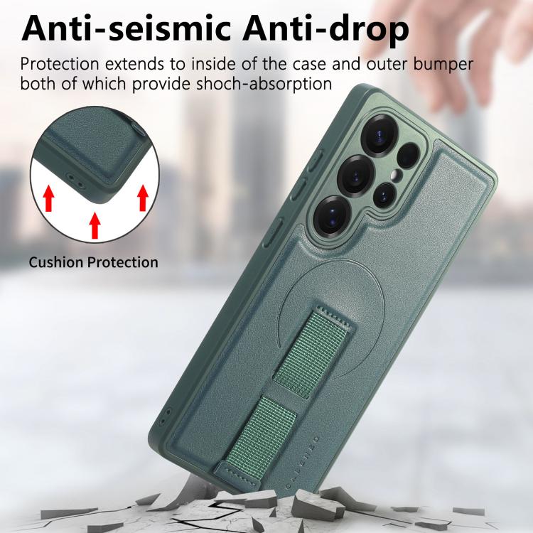 For Samsung Galaxy S25 Ultra 5G CaseNeo Finger Grip Wristband MagSafe Back Phone Case