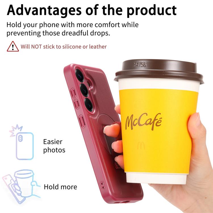 For Samsung Galaxy S25 5G CaseNeo Finger Grip Wristband MagSafe Back Phone Case