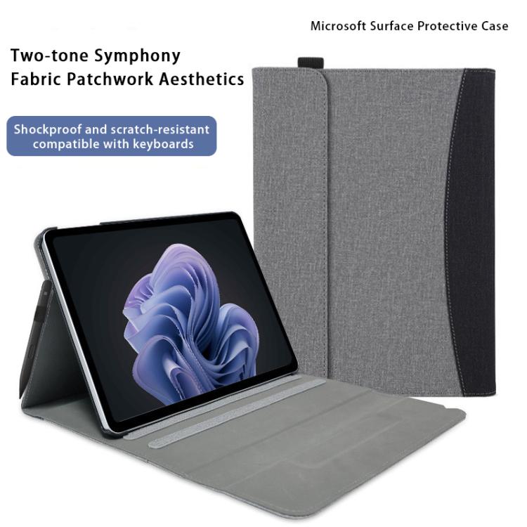 For Microsoft Surface Pro 12 Cloth Texture Stitching Leather Tablet Case