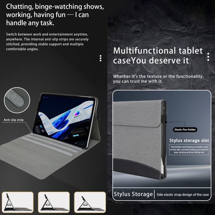 For Microsoft Surface Pro 12 Cloth Texture Stitching Leather Tablet Case