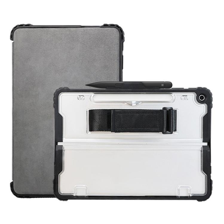 For Microsoft Surface Pro 12 Acrylic Transparent Laptop Case with Shoulder Strap - Black