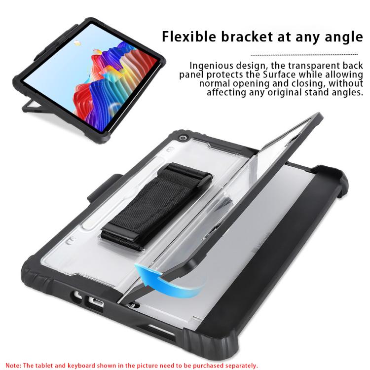 For Microsoft Surface Pro 12 Acrylic Transparent Laptop Case with Shoulder Strap - Black