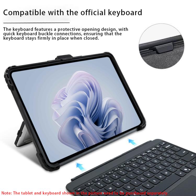 For Microsoft Surface Pro 12 Acrylic Transparent Laptop Case - Black