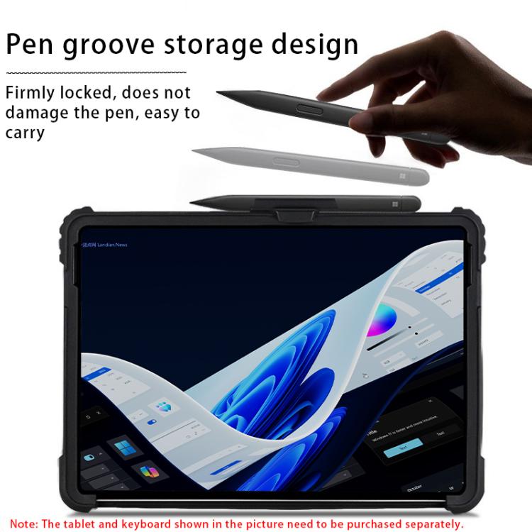 For Microsoft Surface Pro 12 Acrylic Transparent Laptop Case - Black