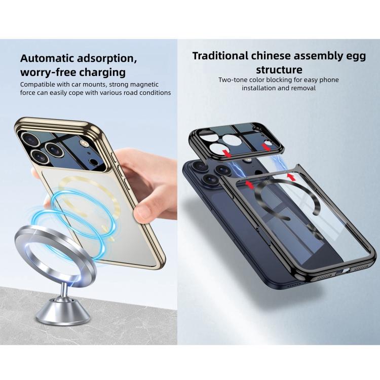 For iPhone 17 Pro Max GKK Electroplating Phantom Splicing MagSafe Magnetic Phone Case