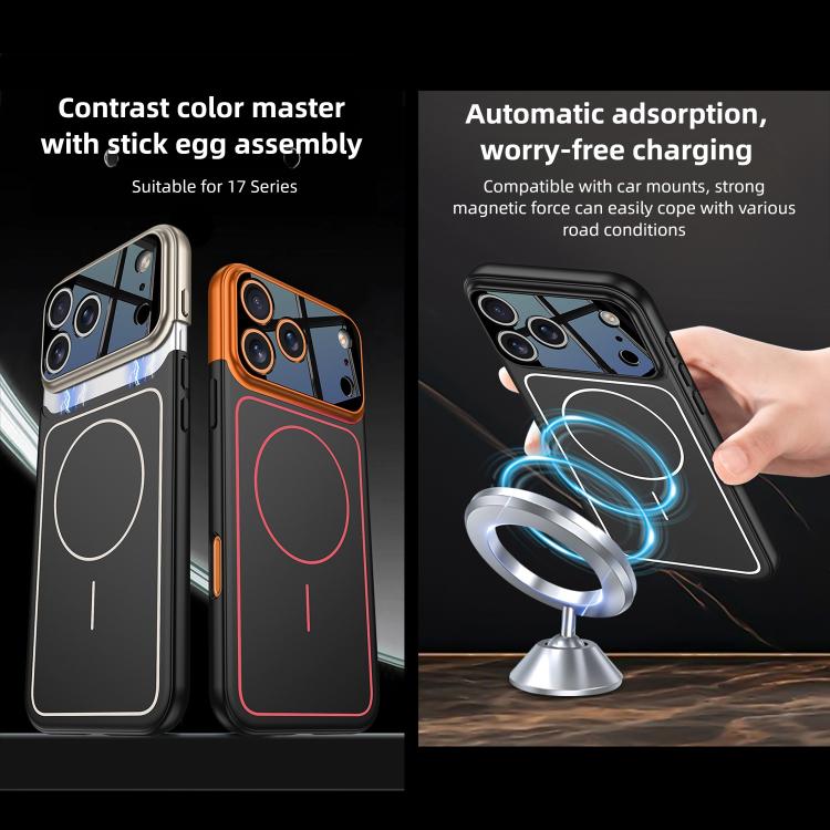 For iPhone 17 Pro Max GKK Color Master Splicing MagSafe Magnetic Frame Phone Case