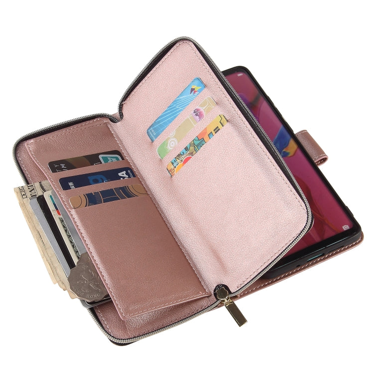 For Huawei P30 Pro Zipper Wallet Bag Horizontal Flip PU Leather Case with Holder & 9 Card Slots & Wallet & Lanyard & Photo Frame