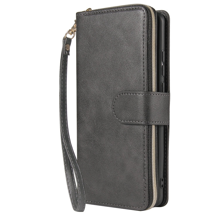 For Huawei P30 Pro Zipper Wallet Bag Horizontal Flip PU Leather Case with Holder & 9 Card Slots & Wallet & Lanyard & Photo Frame