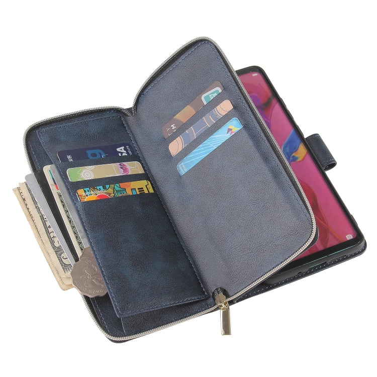 For Huawei P30 Pro Zipper Wallet Bag Horizontal Flip PU Leather Case with Holder & 9 Card Slots & Wallet & Lanyard & Photo Frame