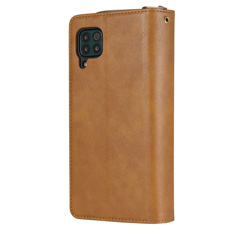 For Huawei P40 Lite Zipper Wallet Bag Horizontal Flip PU Leather Case with Holder & 9 Card Slots & Wallet & Lanyard & Photo Frame