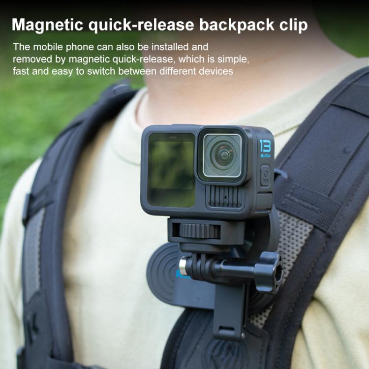 RUIGPRO Magnetic Backpack Clip Mount for Phone & Camera, Type:Clip + Base