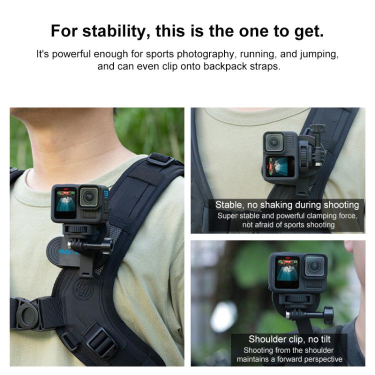 RUIGPRO Magnetic Backpack Clip Mount for Phone & Camera, Type:Clip + Base