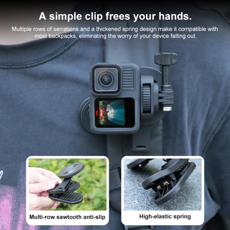 RUIGPRO Magnetic Backpack Clip Mount for Phone & Camera, Type:Clip + Base