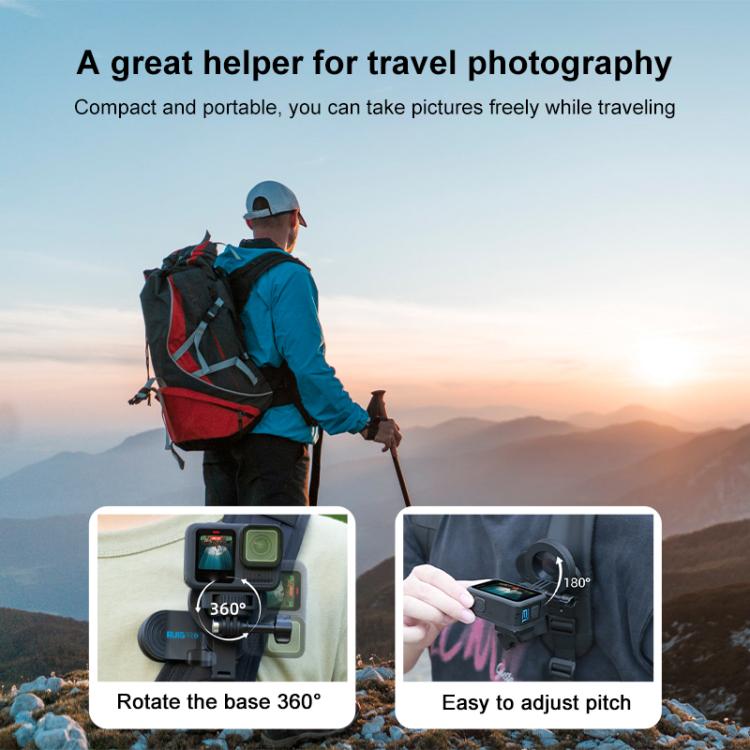 RUIGPRO Magnetic Backpack Clip Mount for Phone & Camera, Type:Clip + Base
