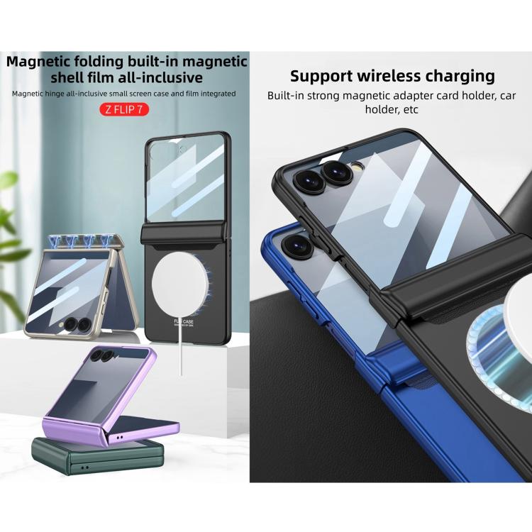 For Samsung Galaxy Z Flip7 5G GKK Integrated MagSafe Magnetic Hinge Full Cover Phone Case