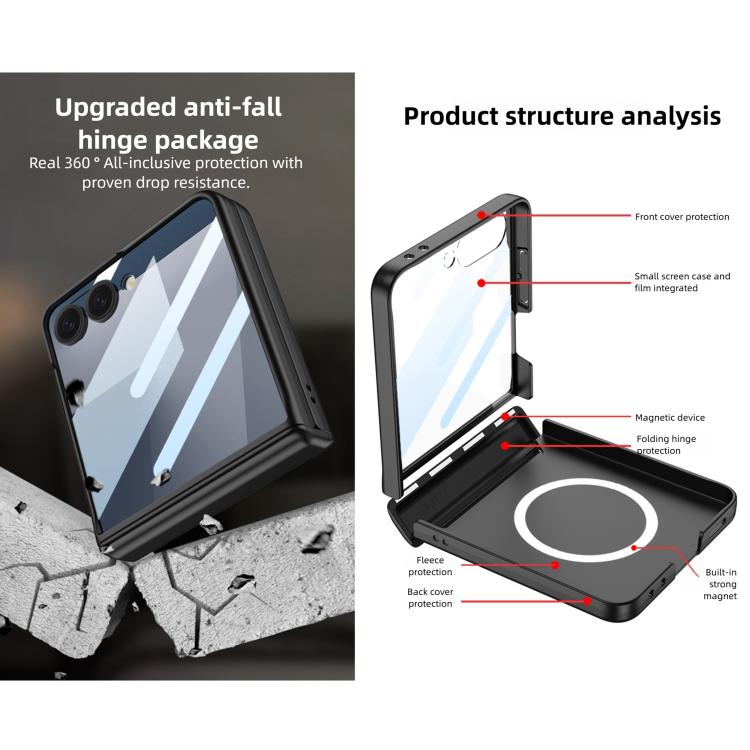 For Samsung Galaxy Z Flip7 5G GKK Integrated MagSafe Magnetic Hinge Full Cover Phone Case
