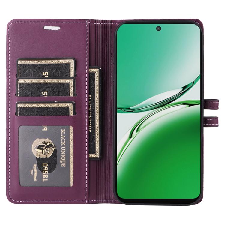 For OPPO Reno12 F 4G / 5G Global / F27 Stitched Magnetic Buckle Leather Phone Case