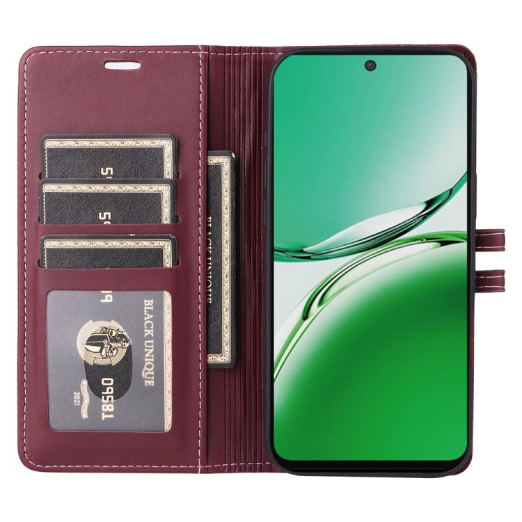 For OPPO Reno12 F 4G / 5G Global / F27 Stitched Magnetic Buckle Leather Phone Case