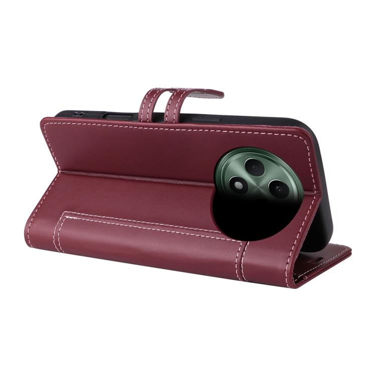 For OPPO Reno12 F 4G / 5G Global / F27 Stitched Magnetic Buckle Leather Phone Case