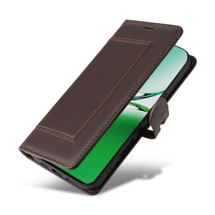 For OPPO Reno12 F 4G / 5G Global / F27 Stitched Magnetic Buckle Leather Phone Case