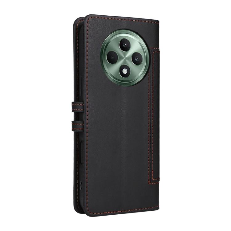 For OPPO Reno12 F 4G / 5G Global / F27 Stitched Magnetic Buckle Leather Phone Case