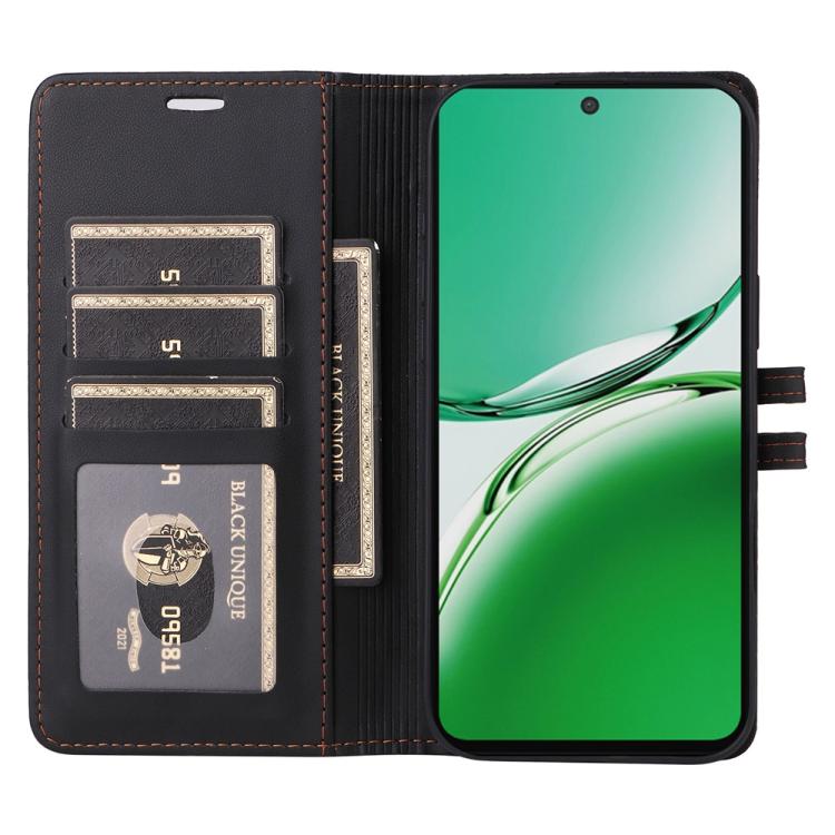 For OPPO Reno12 F 4G / 5G Global / F27 Stitched Magnetic Buckle Leather Phone Case