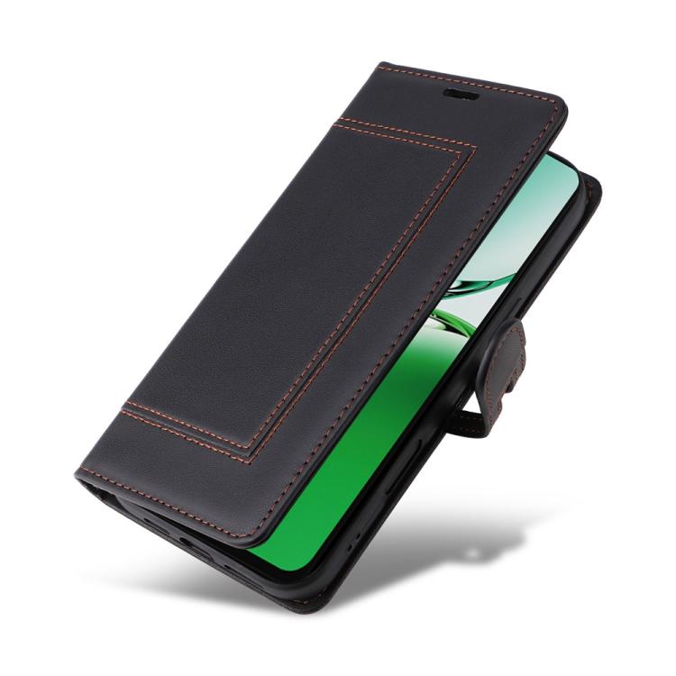 For OPPO Reno12 F 4G / 5G Global / F27 Stitched Magnetic Buckle Leather Phone Case