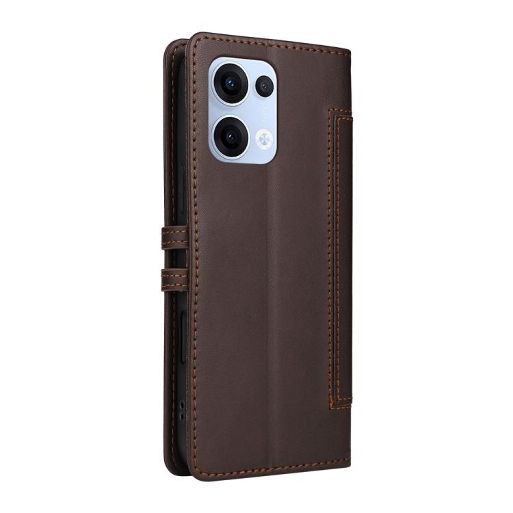 For OPPO Reno14 5G / Reno13 5G Global Stitched Magnetic Buckle Leather Phone Case