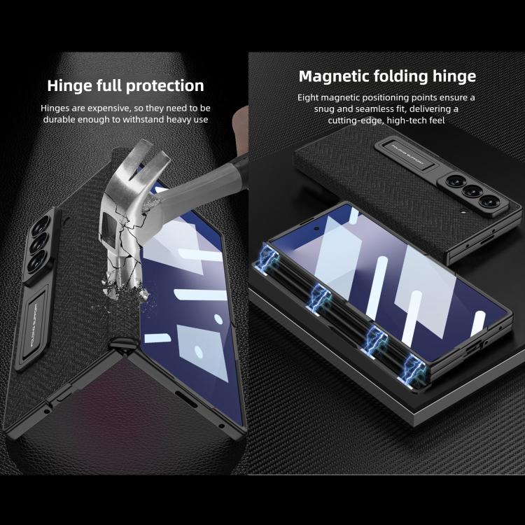 For Samsung Galaxy Z Fold7 5G GKK Integrated Magnetic Folding Plain Leather Hinge Phone Case