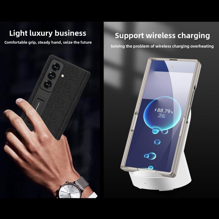 For Samsung Galaxy Z Fold7 5G GKK Integrated Magnetic Folding Plain Leather Hinge Phone Case