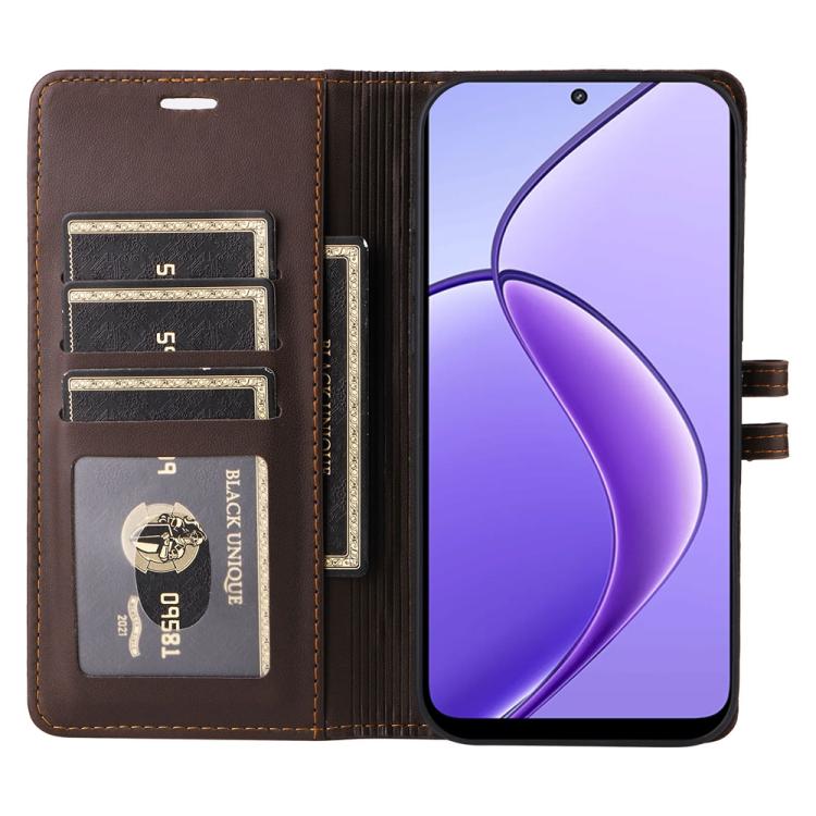 For Realme 13 5G / 12 5G / 12x / C63 5G Stitched Magnetic Buckle Leather Phone Case