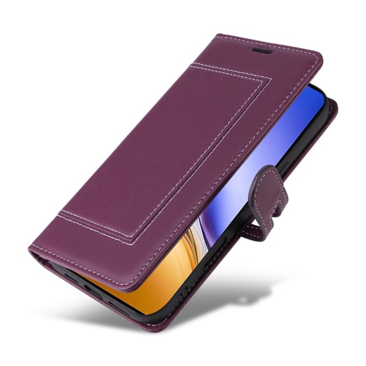 For Realme 14 / Realme 14T 5G Stitched Magnetic Buckle Leather Phone Case