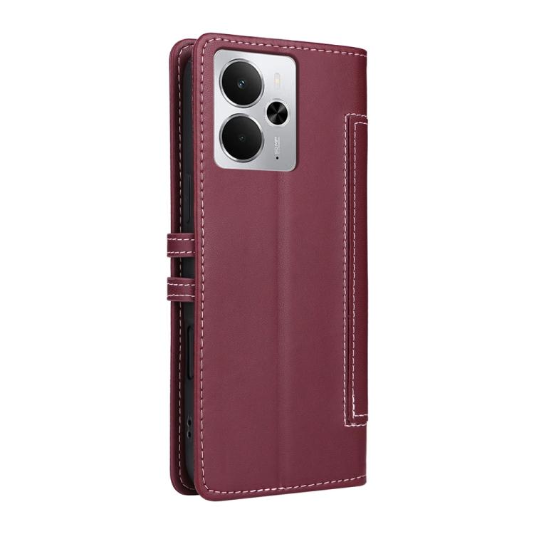 For Realme 14 / Realme 14T 5G Stitched Magnetic Buckle Leather Phone Case
