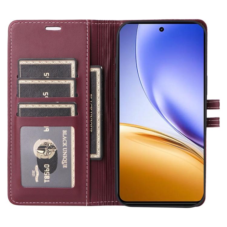 For Realme 14 / Realme 14T 5G Stitched Magnetic Buckle Leather Phone Case
