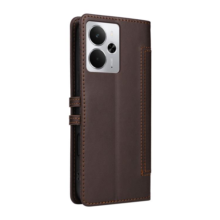 For Realme 14 / Realme 14T 5G Stitched Magnetic Buckle Leather Phone Case