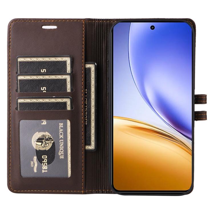 For Realme 14 / Realme 14T 5G Stitched Magnetic Buckle Leather Phone Case