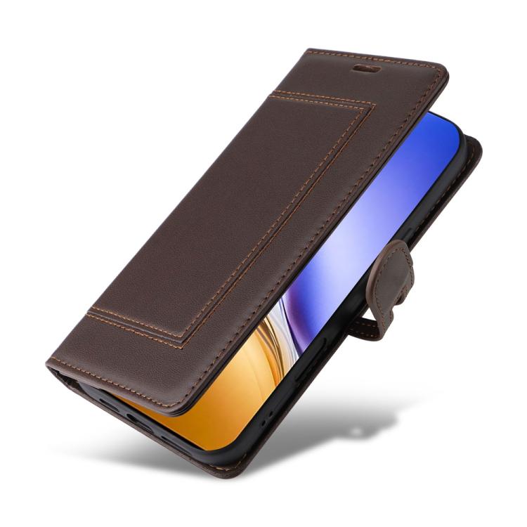 For Realme 14 / Realme 14T 5G Stitched Magnetic Buckle Leather Phone Case