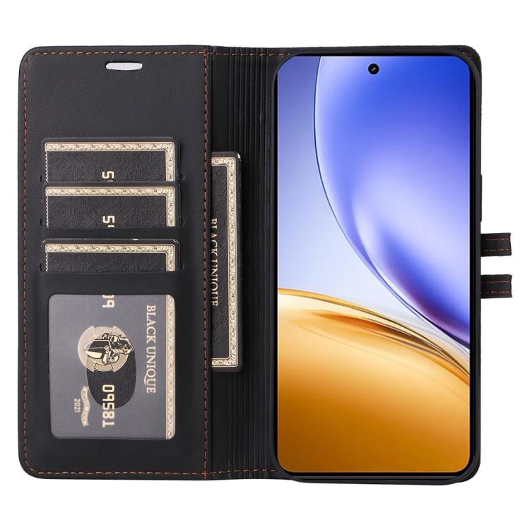 For Realme 14 / Realme 14T 5G Stitched Magnetic Buckle Leather Phone Case