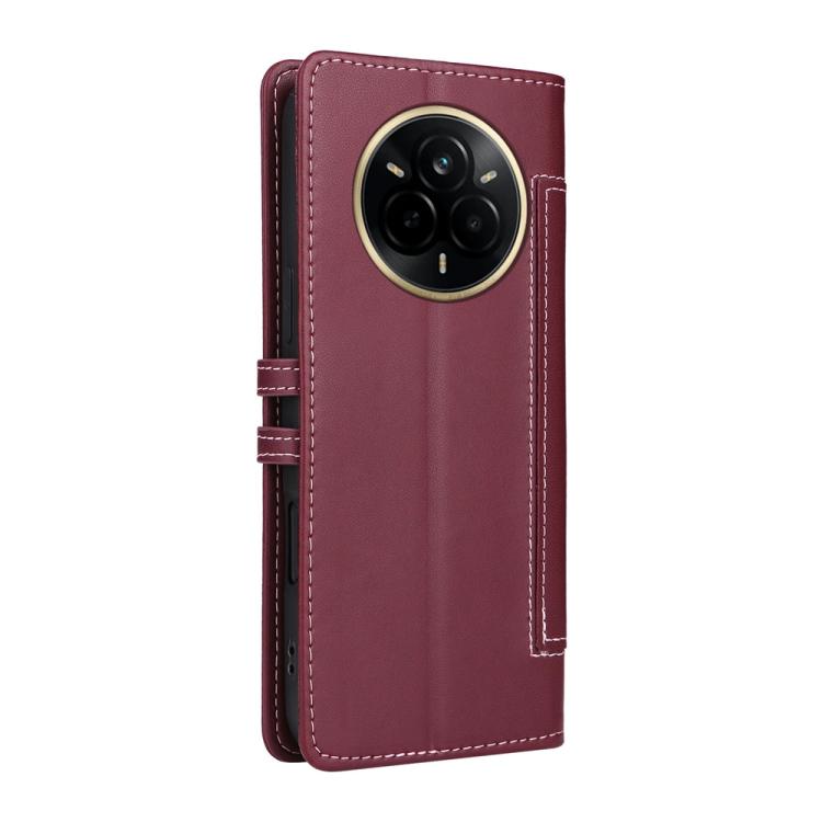 For Realme 14 Pro Stitched Magnetic Buckle Leather Phone Case