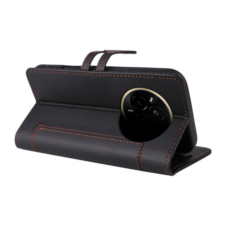 For Realme 14 Pro Stitched Magnetic Buckle Leather Phone Case