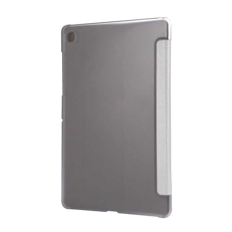 For Samsung Galaxy Tab A7 10.4 T500 TPU Silk Texture Three-fold Horizontal Flip Leather Case with Holder