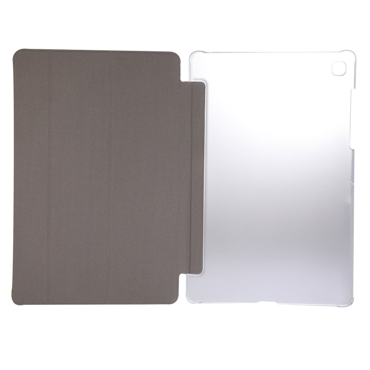 For Samsung Galaxy Tab A7 10.4 T500 TPU Silk Texture Three-fold Horizontal Flip Leather Case with Holder