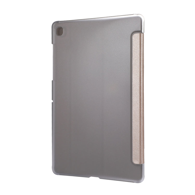 For Samsung Galaxy Tab A7 10.4 T500 TPU Silk Texture Three-fold Horizontal Flip Leather Case with Holder