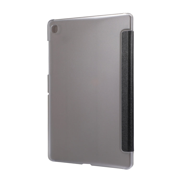 For Samsung Galaxy Tab A7 10.4 T500 TPU Silk Texture Three-fold Horizontal Flip Leather Case with Holder