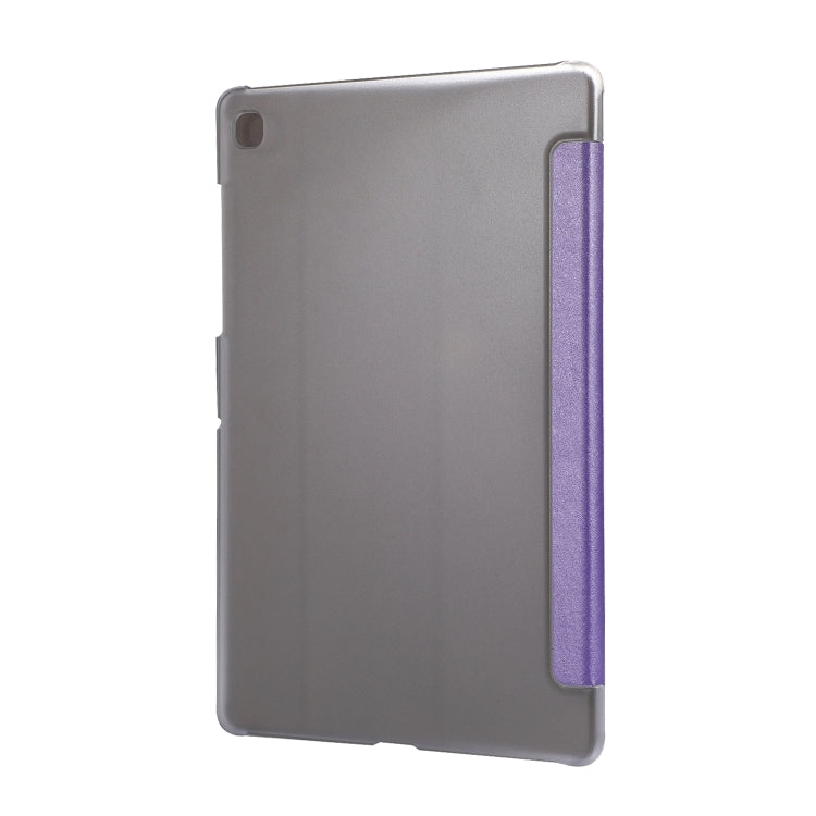 For Samsung Galaxy Tab A7 10.4 T500 TPU Silk Texture Three-fold Horizontal Flip Leather Case with Holder