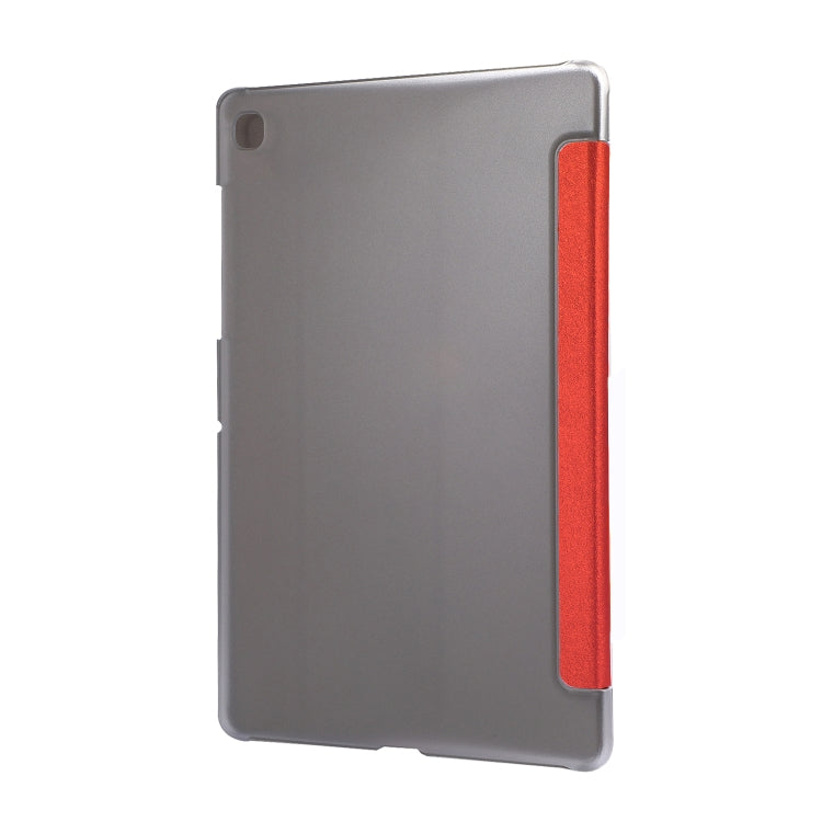 For Samsung Galaxy Tab A7 10.4 T500 TPU Silk Texture Three-fold Horizontal Flip Leather Case with Holder